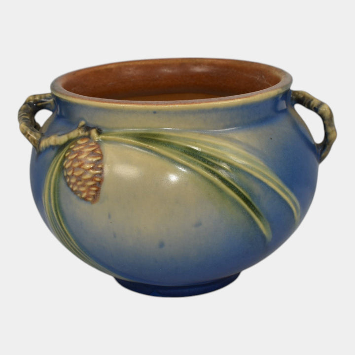 Roseville Pine Cone Blue 1936 Vintage Pottery Ceramic Jardiniere Planter 632-4