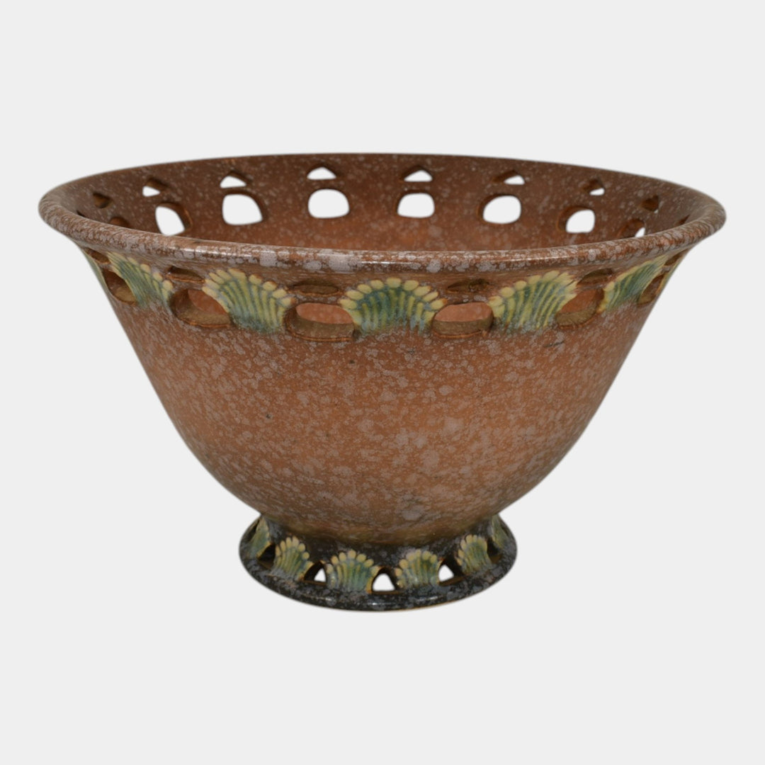Roseville Ferella Tan 1930 Vintage Art Deco Pottery Ceramic Bowl 211-8