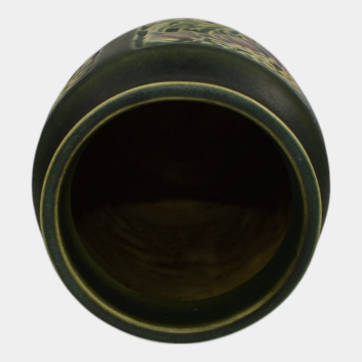 Roseville Rosecraft Panel Green 1926 Arts And Crafts Pottery Ceramic Vase