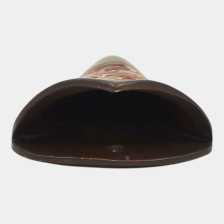 Roseville Rosecraft Vintage Brown 1925 Art Pottery Ceramic Wall Pocket 1241-8 - Just Art Pottery