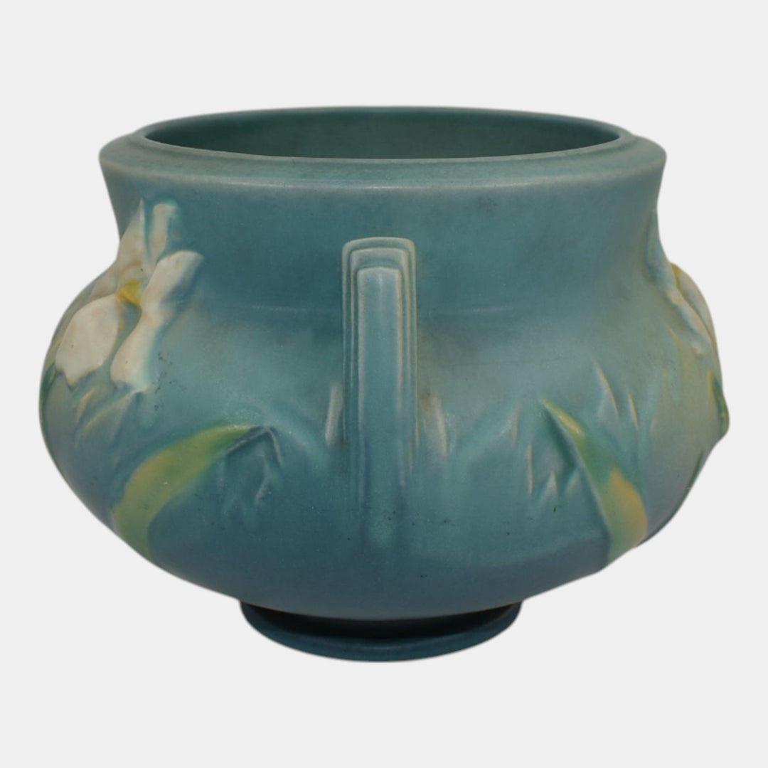 Roseville Iris Blue 1939 Vintage Art Pottery Ceramic Jardiniere Planter 647-5
