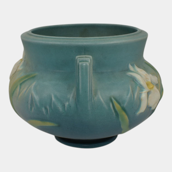 Roseville Iris Blue 1939 Vintage Art Pottery Ceramic Jardiniere Planter 647-5