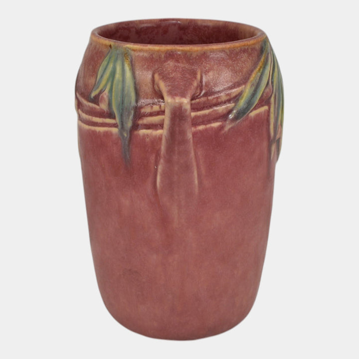 Roseville Velmoss II Rose Pink 1935 Vintage Art Deco Pottery Ceramic Vase 714-6 - Just Art Pottery