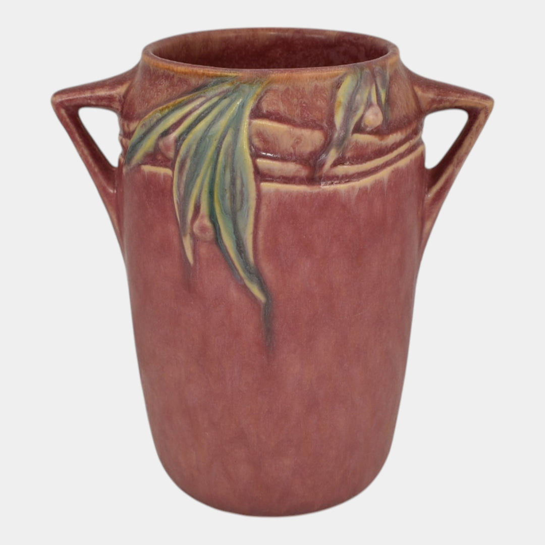 Roseville Velmoss II Rose Pink 1935 Vintage Art Deco Pottery Ceramic Vase 714-6 - Just Art Pottery