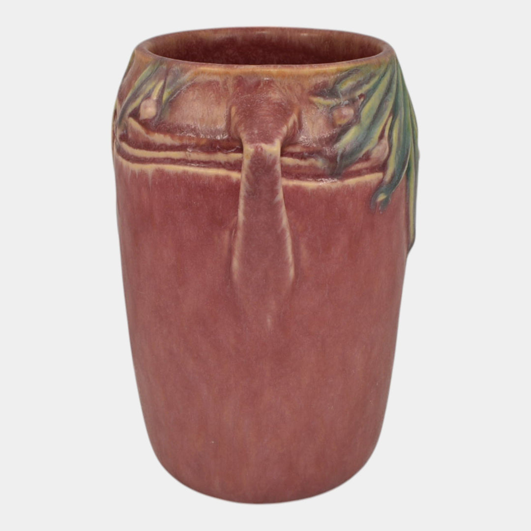 Roseville Velmoss II Rose Pink 1935 Vintage Art Deco Pottery Ceramic Vase 714-6 - Just Art Pottery