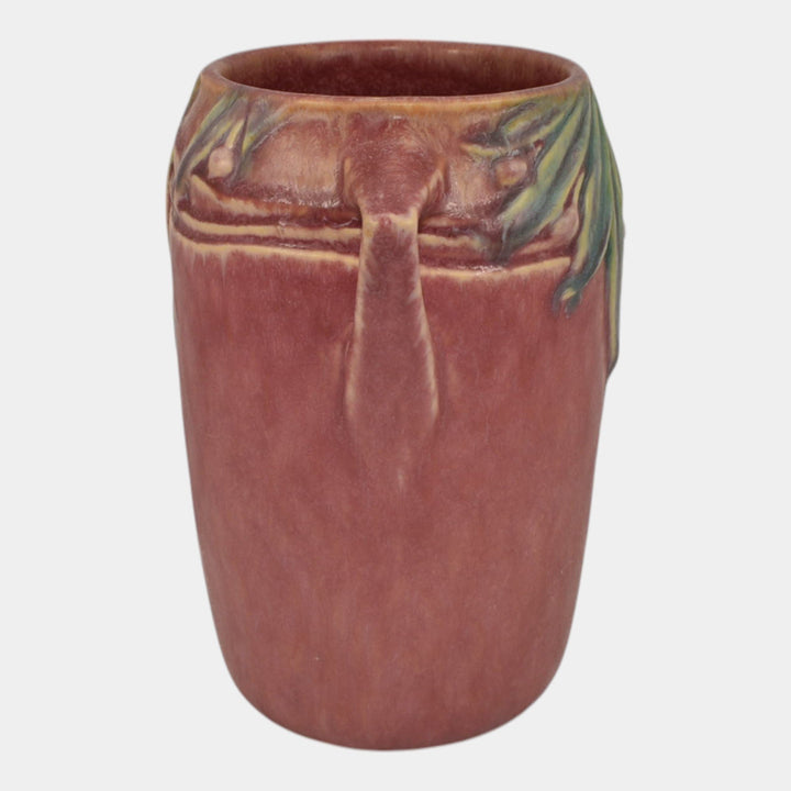 Roseville Velmoss II Rose Pink 1935 Vintage Art Deco Pottery Ceramic Vase 714-6 - Just Art Pottery