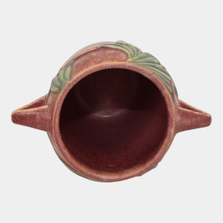 Roseville Velmoss II Rose Pink 1935 Vintage Art Deco Pottery Ceramic Vase 714-6 - Just Art Pottery