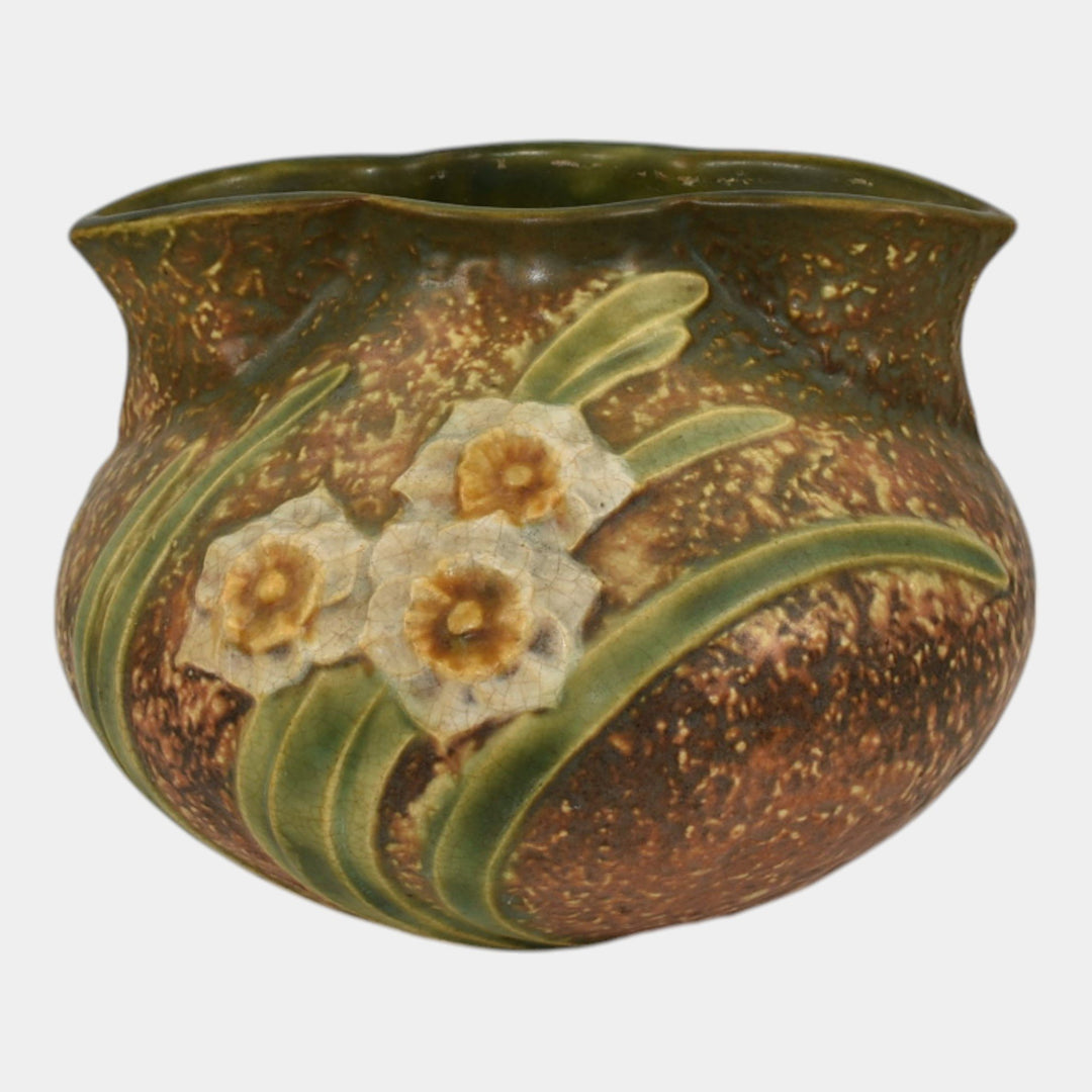 Roseville Jonquil 1931 Vintage Arts And Crafts Pottery Crocus Pot Vase 93-4 - Just Art Pottery