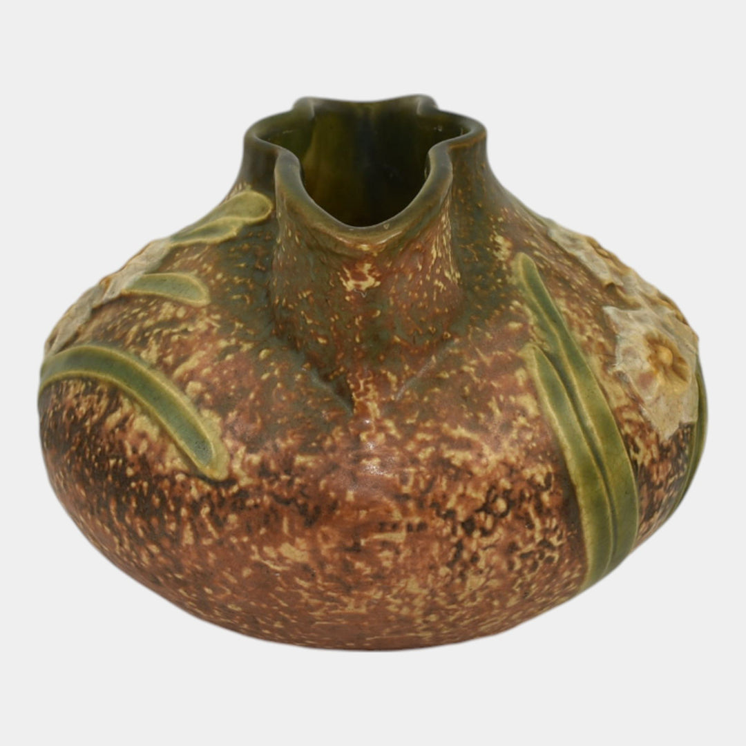 Roseville Jonquil 1931 Vintage Arts And Crafts Pottery Crocus Pot Vase 93-4 - Just Art Pottery