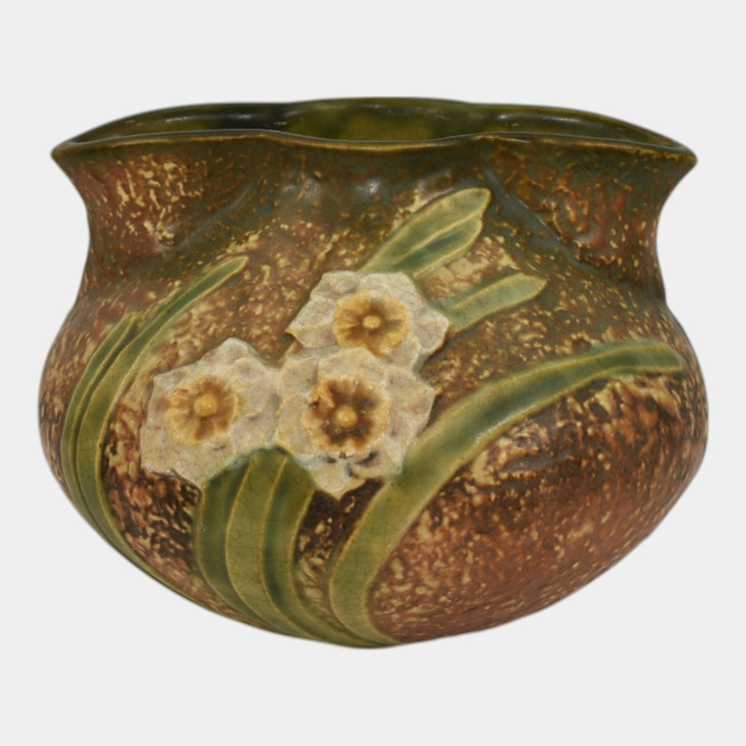 Roseville Jonquil 1931 Vintage Arts And Crafts Pottery Crocus Pot Vase 93-4 - Just Art Pottery