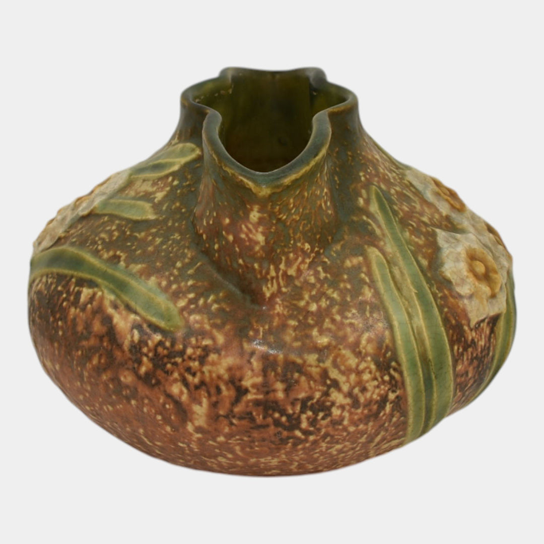 Roseville Jonquil 1931 Vintage Arts And Crafts Pottery Crocus Pot Vase 93-4 - Just Art Pottery