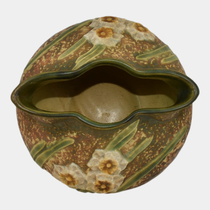 Roseville Jonquil 1931 Vintage Arts And Crafts Pottery Crocus Pot Vase 93-4 - Just Art Pottery