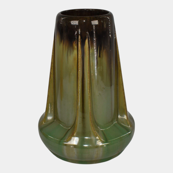 Fulper Arts And Crafts Pottery Brown Green Glaze Ceramic Vase 47