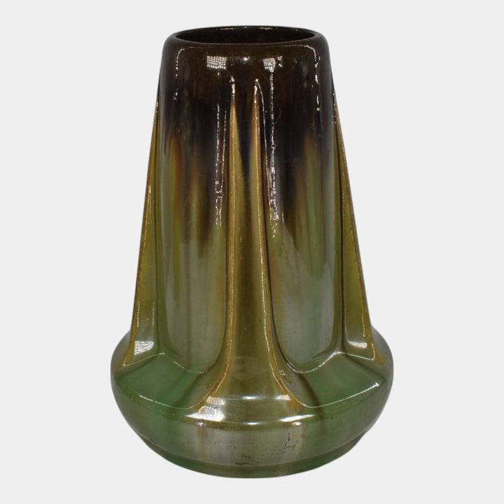Fulper Arts And Crafts Pottery Brown Green Glaze Ceramic Vase 47