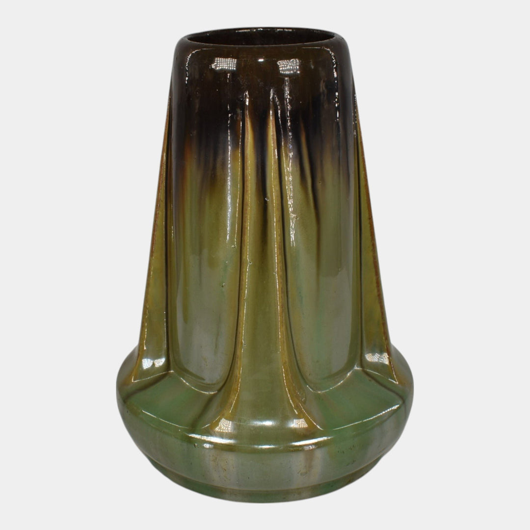 Fulper Arts And Crafts Pottery Brown Green Glaze Ceramic Vase 47