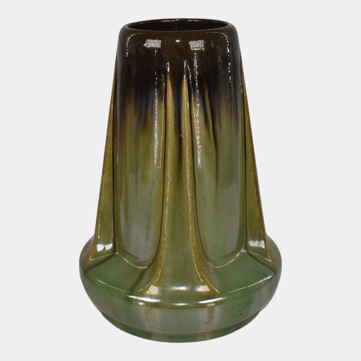 Fulper Arts And Crafts Pottery Brown Green Glaze Ceramic Vase 47
