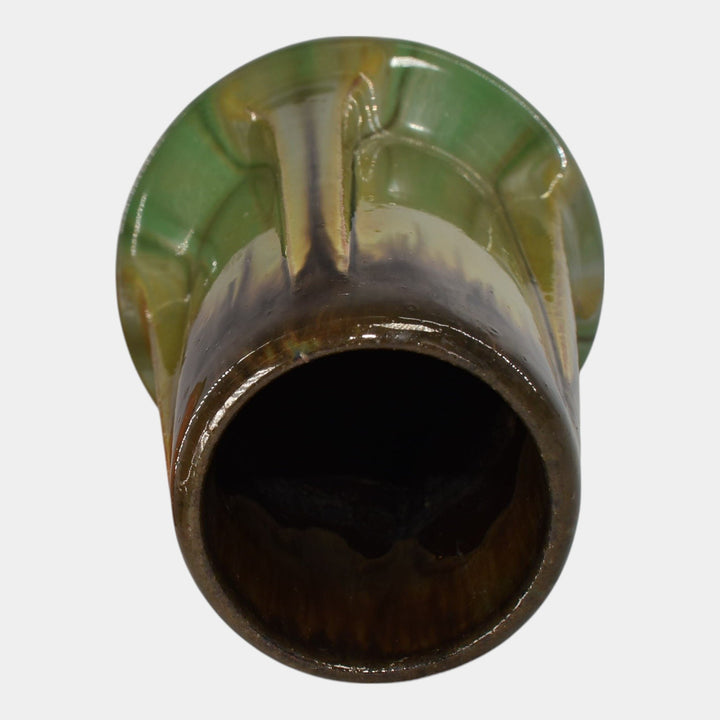 Fulper Arts And Crafts Pottery Brown Green Glaze Ceramic Vase 47