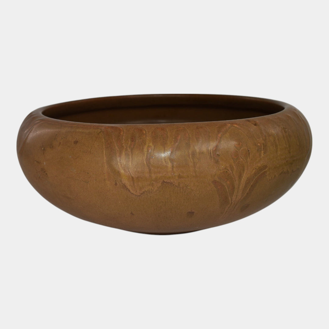 Rookwood 1917 Vintage Arts And Crafts Pottery Brown Ceramic Bowl 2151 - Just Art Pottery