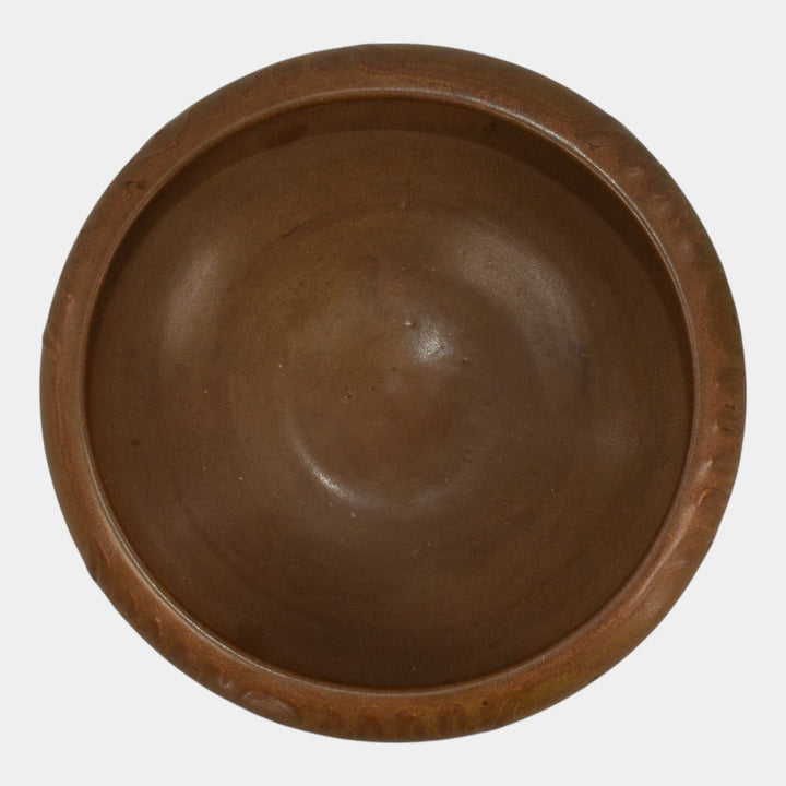 Rookwood 1917 Vintage Arts And Crafts Pottery Brown Ceramic Bowl 2151 - Just Art Pottery