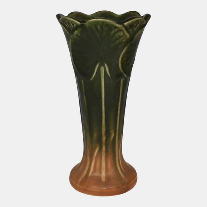Weller Pumila 1920s Vintage Arts And Crafts Pottery Brown Green Ceramic Vase - Just Art Pottery