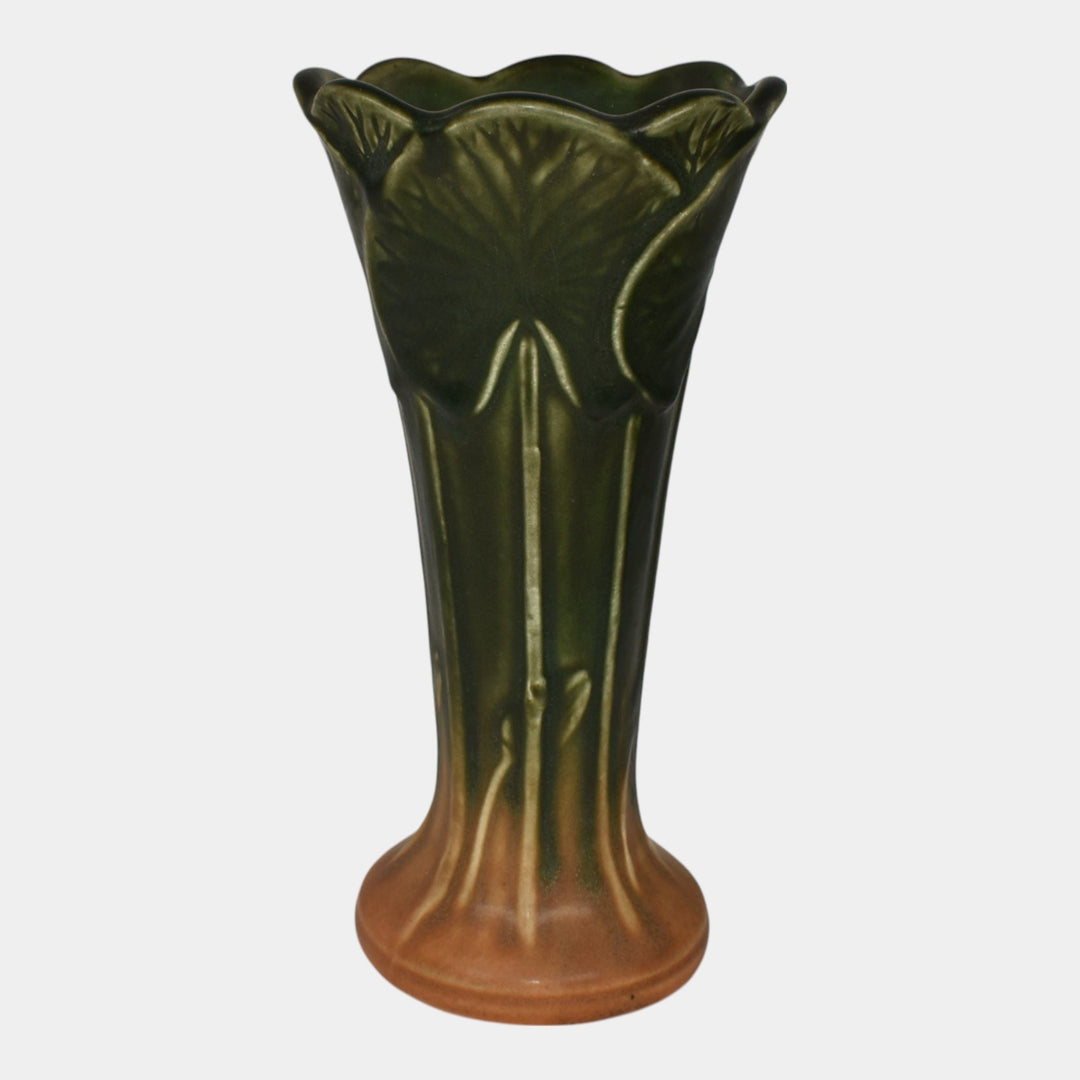 Weller Pumila 1920s Vintage Arts And Crafts Pottery Brown Green Ceramic Vase - Just Art Pottery
