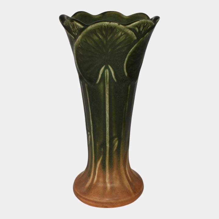 Weller Pumila 1920s Vintage Arts And Crafts Pottery Brown Green Ceramic Vase - Just Art Pottery