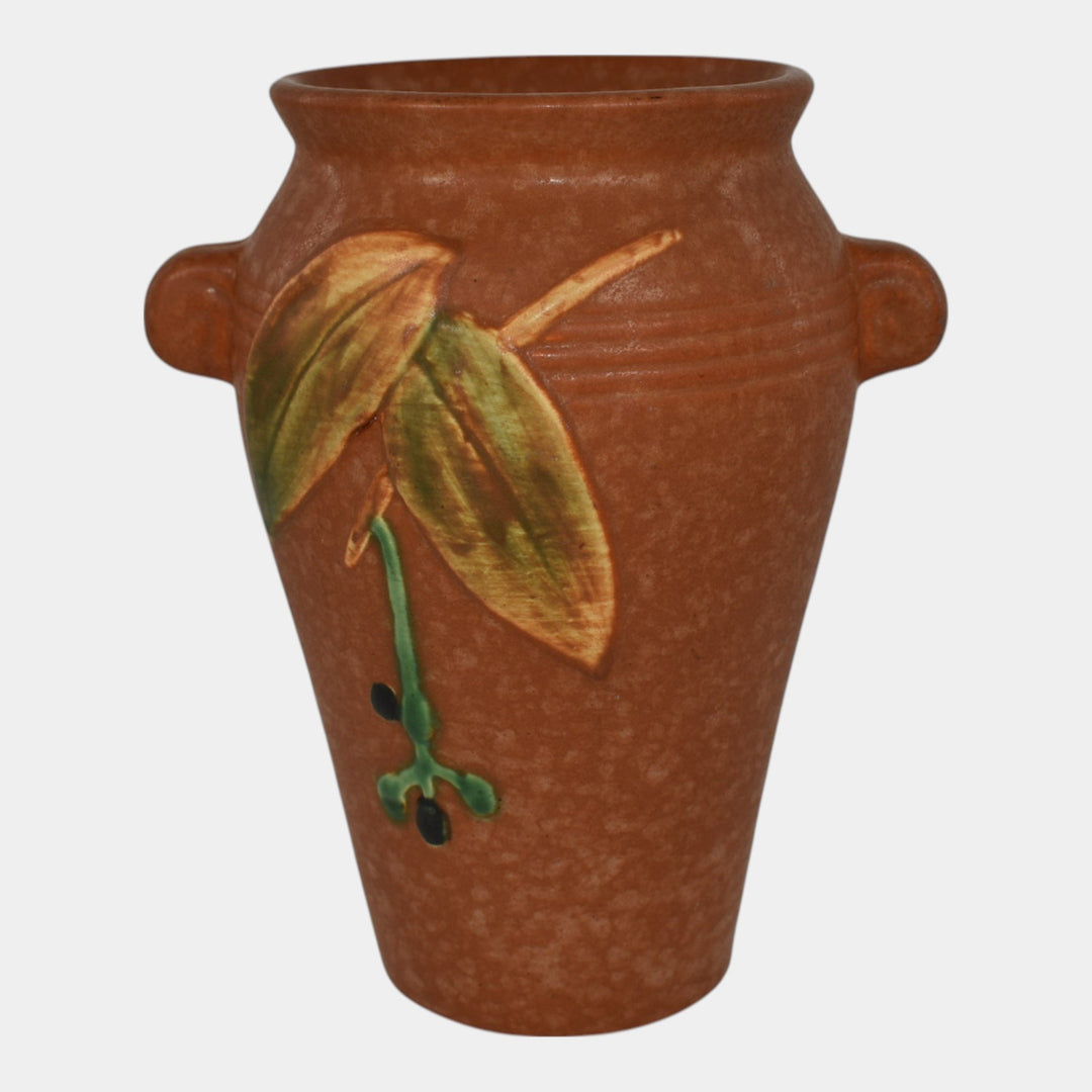 Weller Cornish 1933 Vintage Art Deco Pottery Brown Handled Ceramic Vase - Just Art Pottery