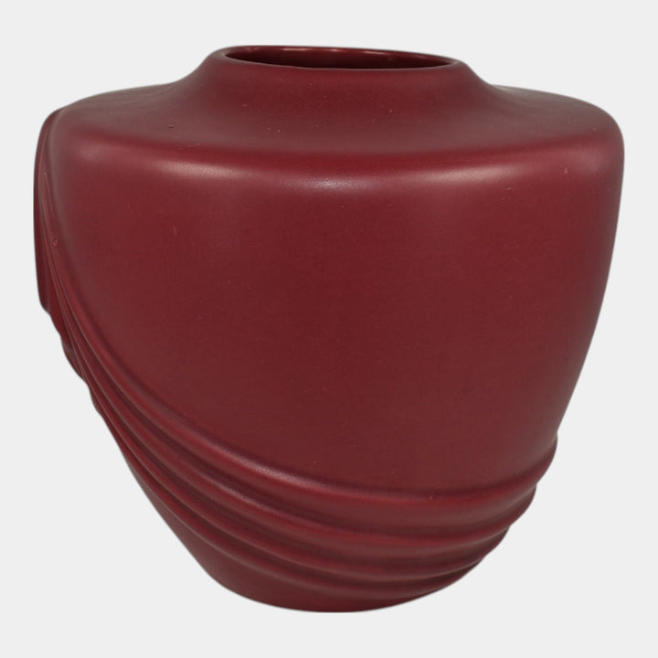 Weller Ragenda 1930s Vintage Art Pottery Red Drapery Ceramic Vase - Just Art Pottery