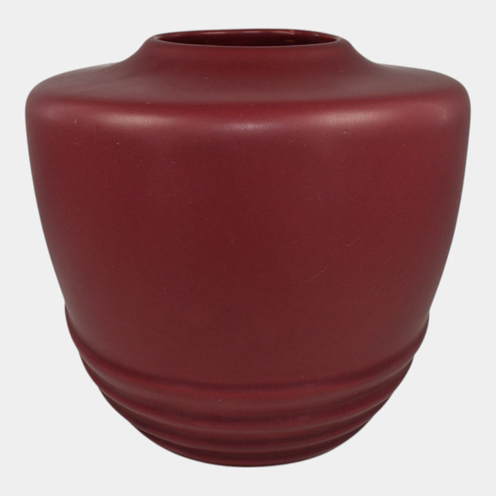 Weller Ragenda 1930s Vintage Art Pottery Red Drapery Ceramic Vase - Just Art Pottery