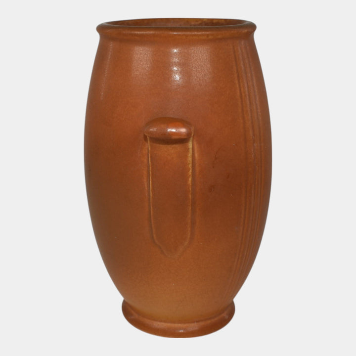 Weller Velva Brown 1920s Vintage Art Deco Pottery Ceramic Vase - Just Art Pottery