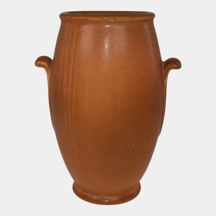 Weller Velva Brown 1920s Vintage Art Deco Pottery Ceramic Vase - Just Art Pottery