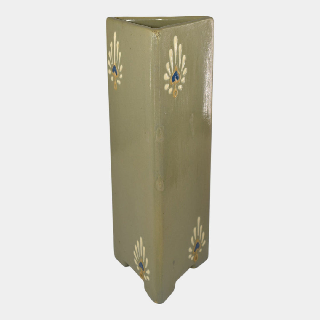 Roseville Aztec Green 1905 Vintage Arts And Crafts Pottery Vase 6