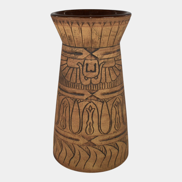 Monmouth Western Stoneware 1930s Pottery Brown Egyptian Ware Vase