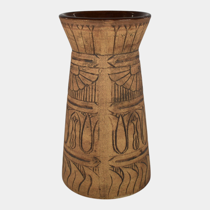 Monmouth Western Stoneware 1930s Pottery Brown Egyptian Ware Vase