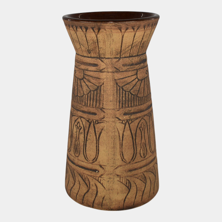Monmouth Western Stoneware 1930s Pottery Brown Egyptian Ware Vase