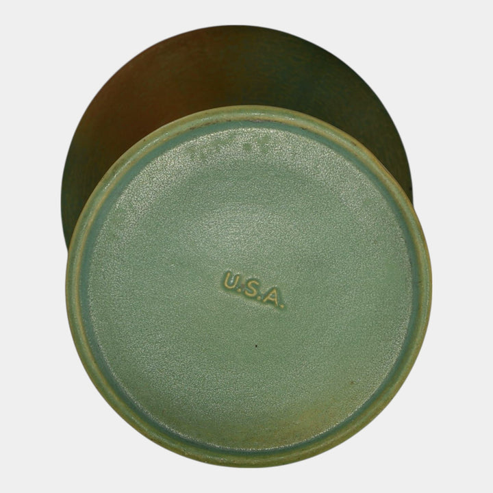 Roseville Cosmos Green 1939 Pottery Ceramic Jardiniere And Pedestal 649-8