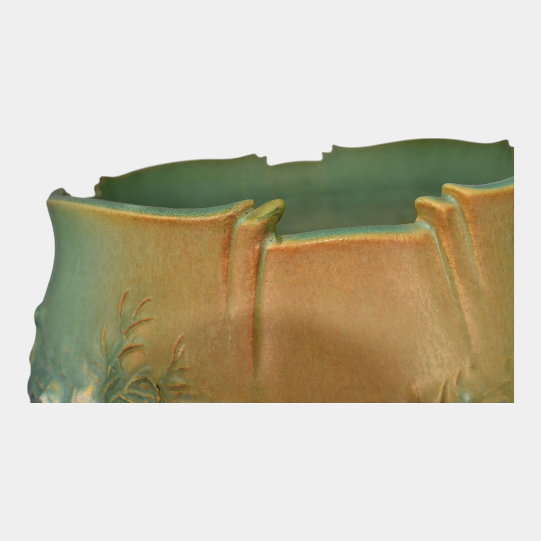 Roseville Cosmos Green 1939 Pottery Ceramic Jardiniere And Pedestal 649-8
