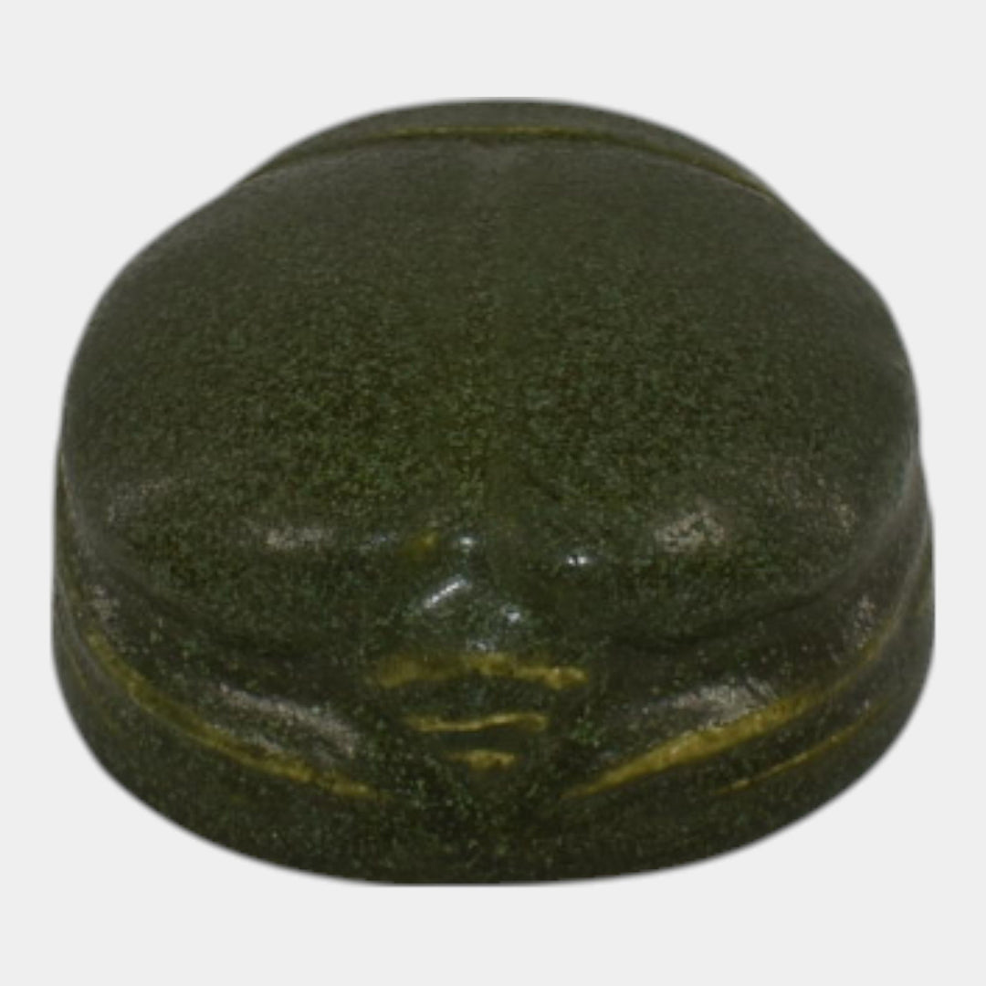 Walrath Vintage Arts and Crafts Pottery Matte Green Scarab Paperweight