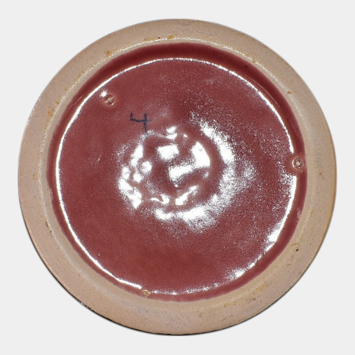 Roseville Orian Red 1935 Art Deco Pottery Candle Holder 1108-4 - Just Art Pottery