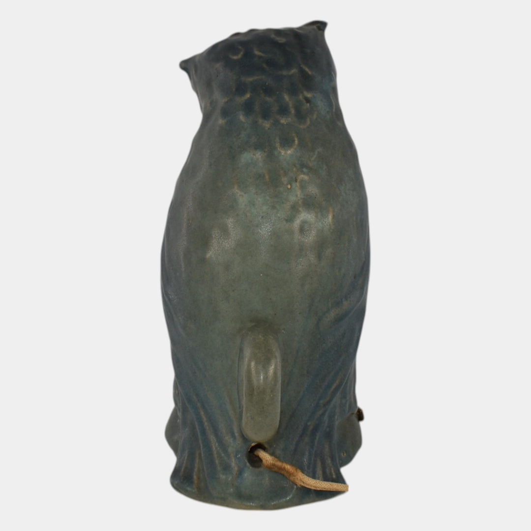Van Briggle Pottery Late Teens Blue Owl Figural Night Light Lamp