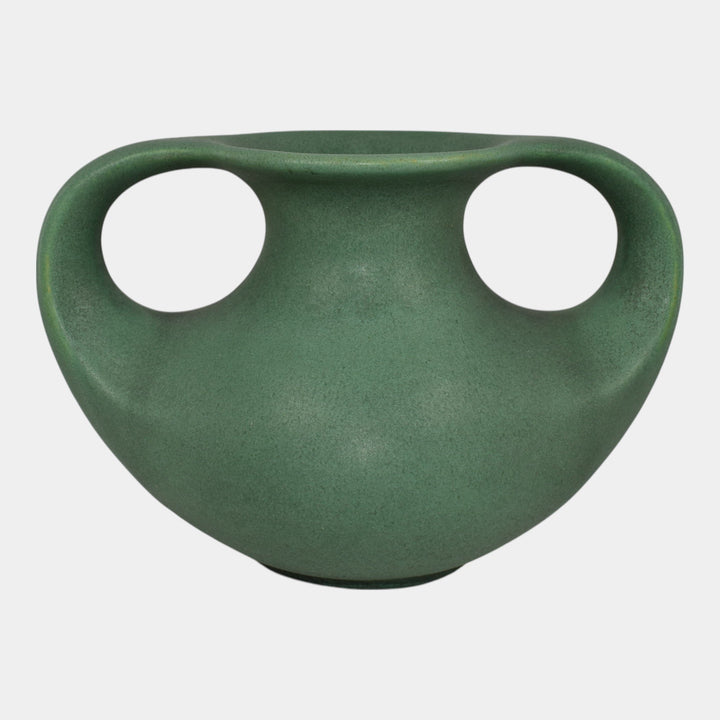Teco Vintage Arts And Crafts Pottery Matte Green Ceramic Handled Vase 297