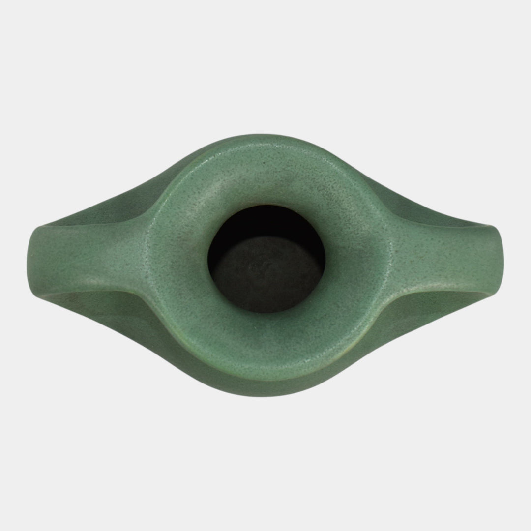 Teco Vintage Arts And Crafts Pottery Matte Green Ceramic Handled Vase 297
