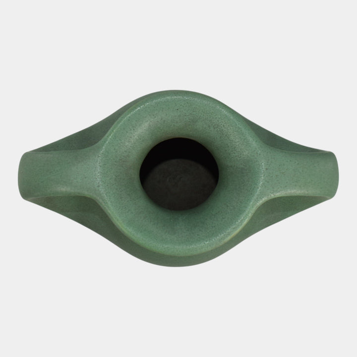 Teco Vintage Arts And Crafts Pottery Matte Green Ceramic Handled Vase 297