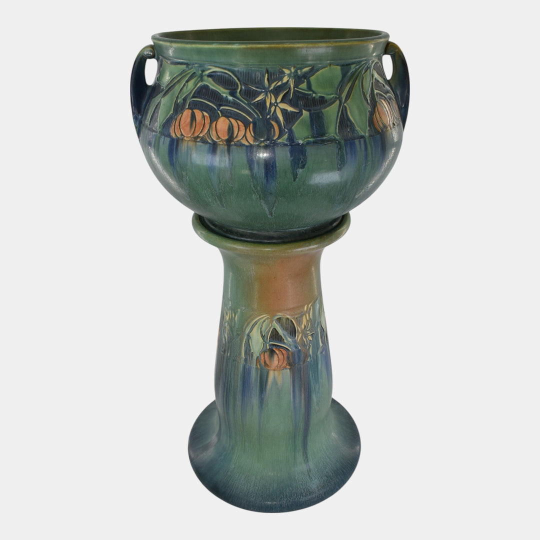 Roseville Pottery Baneda 1932 Green Art And Crafts Jardiniere Pedestal 626-10