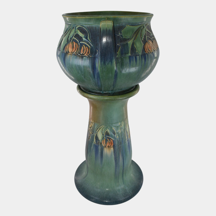 Roseville Pottery Baneda 1932 Green Art And Crafts Jardiniere Pedestal 626-10