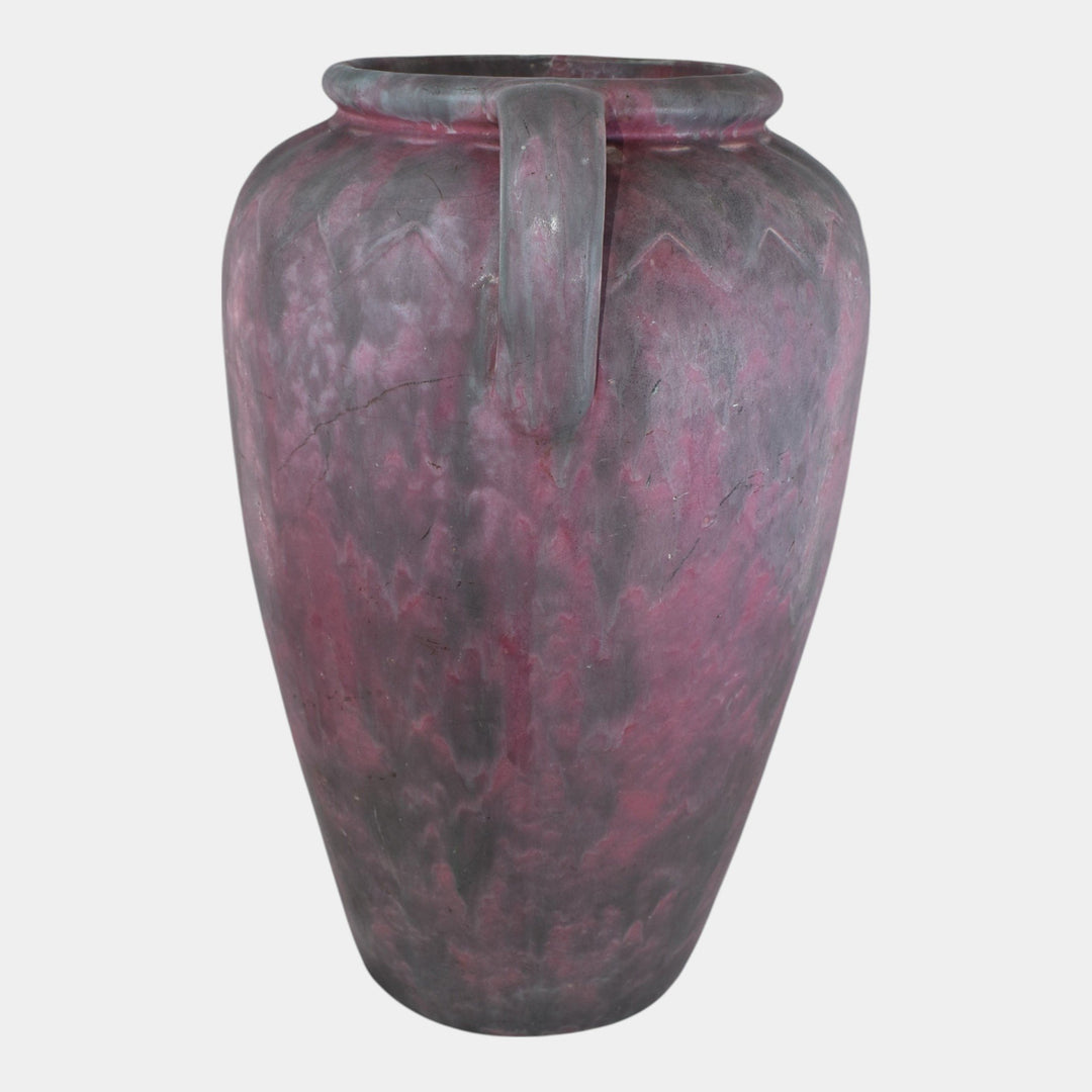 Burley Winter 1930s Vintage Art Deco Pottery Mottled Purple Floor Vase