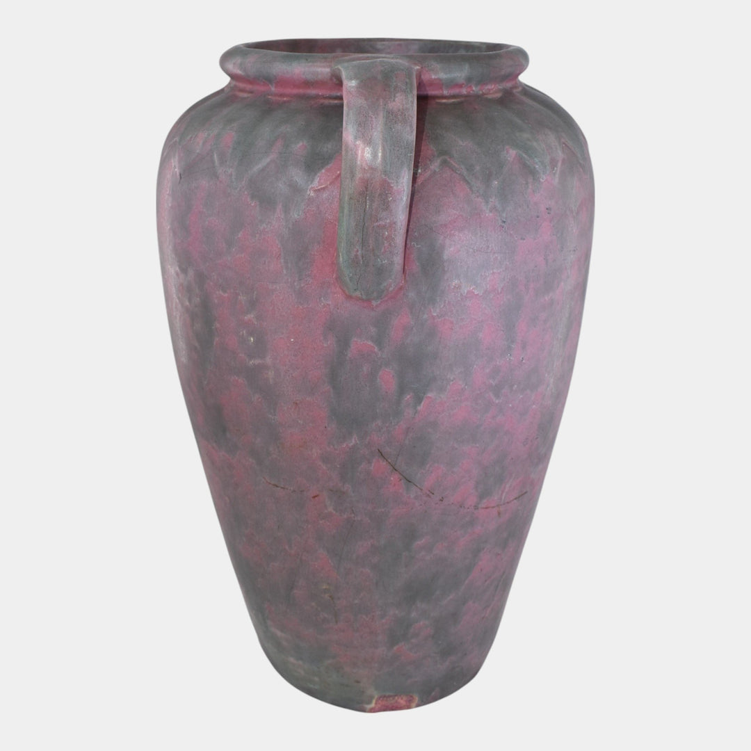 Burley Winter 1930s Vintage Art Deco Pottery Mottled Purple Floor Vase