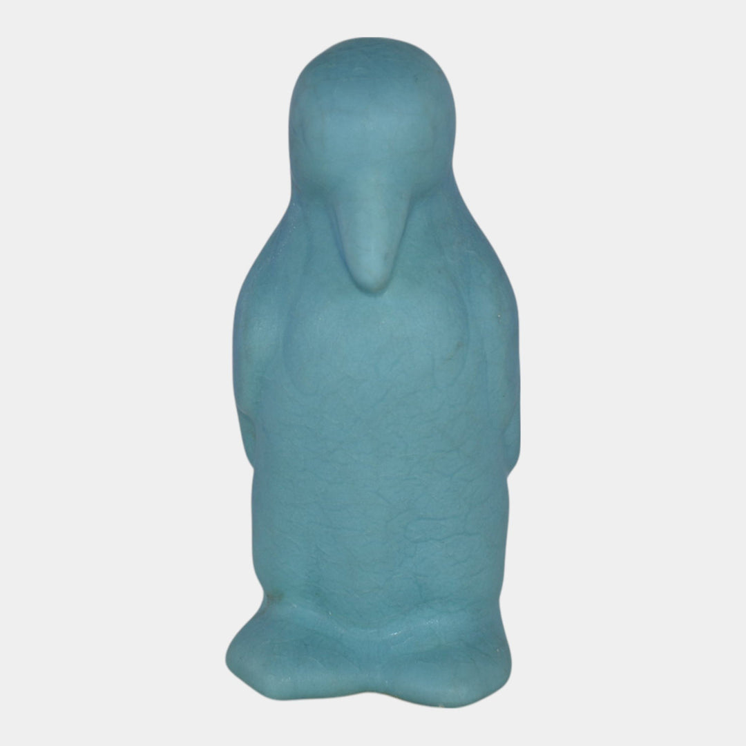 Van Briggle 1930s Vintage Art Pottery Blue Penguin Figurine Paperweight