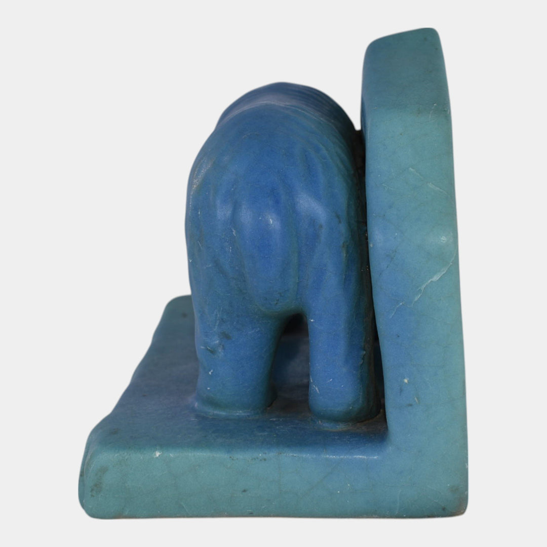 Van Briggle 1920s Vintage Arts And Crafts Pottery Blue Bear Bookend