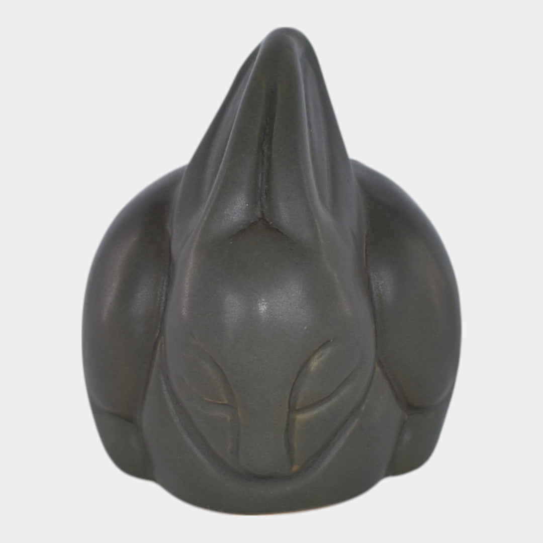 Van Briggle Art Pottery Gray Bunny Rabbit Ceramic Paperweight